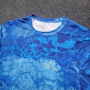 Realtree Men Fishing Shirt XL Blue Camo Long Sleeve‎ Performance
